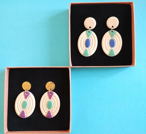 Boucles d'oreilles en céramique artisanales