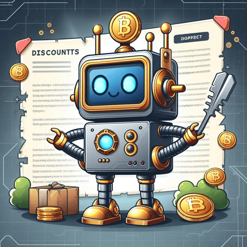 a robot with a bitcoin on it