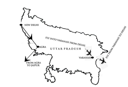 Map of North India travel package