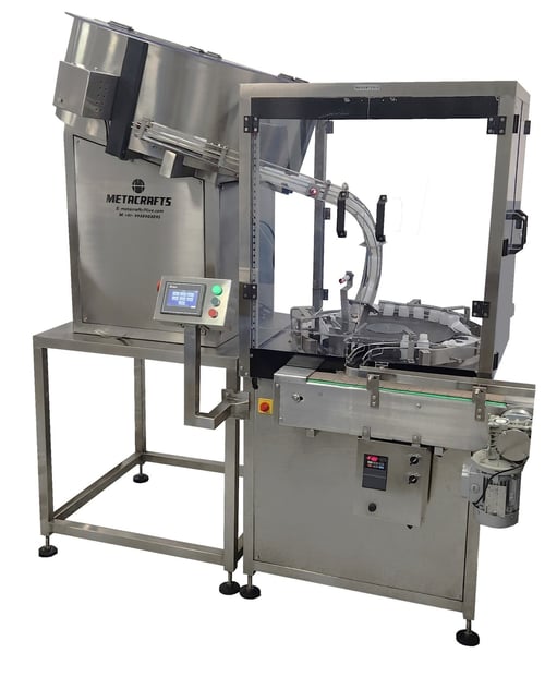 bottle orientation machine, bottle unscrambler, with airjet cleaning,