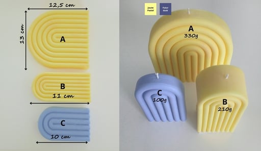 100% natural pastel yellow and future dusk arch candle from eclatdeluciole.fr