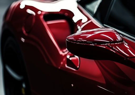 Carrosserie brillante d'une voiture sportive rouge
