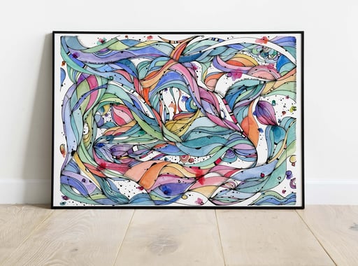 a picture of a colorful abstract painting 