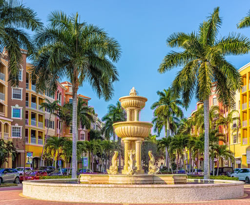 Naples FL fountain near Dr. Kristina Taranov’s dental clinic – symbol of beauty and care