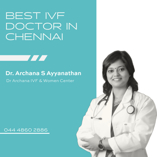 A design highlighting Dr. Archana S. Ayyanathan as the best fertility specialist in Chennai