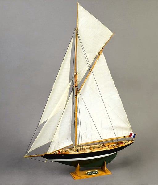 decor handmade lemn yacht model