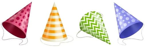 4 chapeaux de fête