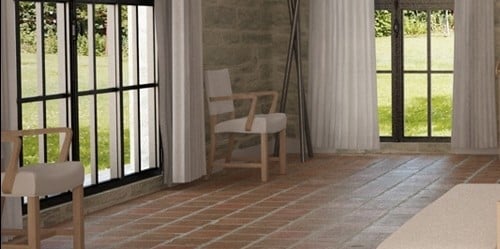 carreaux terre cuite rosé ciré