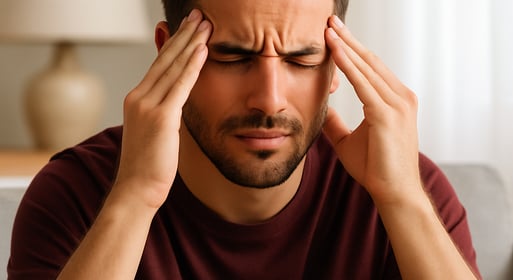 Loss of facial expression due to bells palsy nerve weakness.