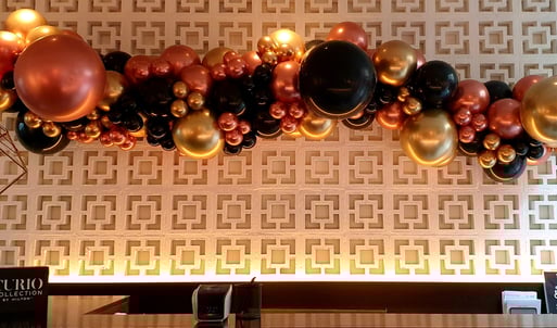 balloons garland for Hilton hotel London