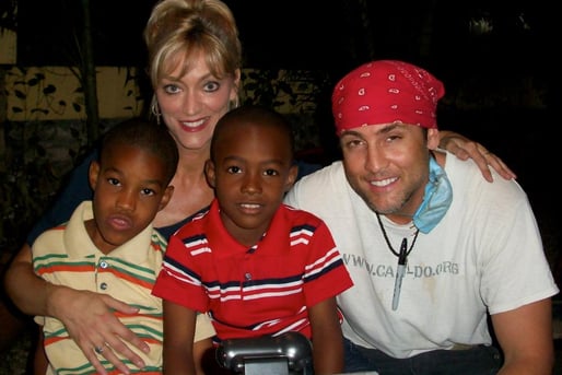 Angie Crouch with Can-do.org founder in Haiti after earthquake