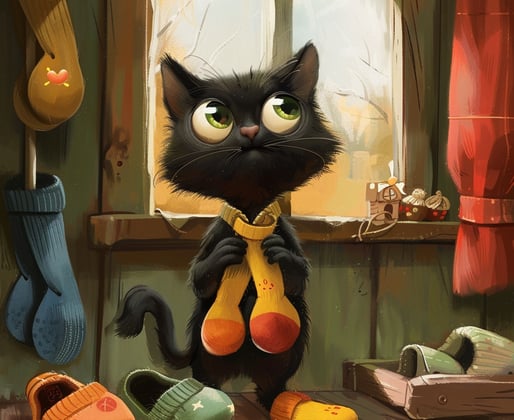 a black cat with a yellow collar