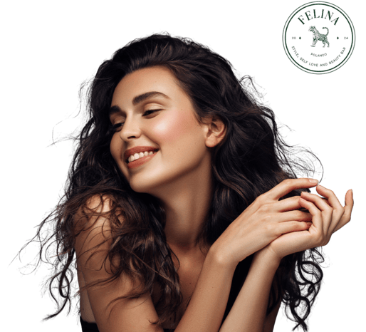 a woman with long hair and a smile on her face