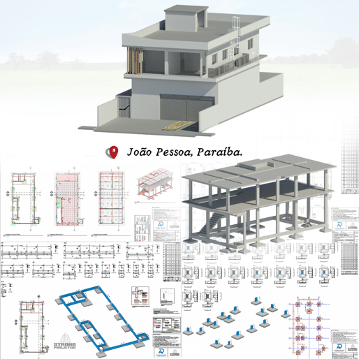 Galpão Comercial em concreto Armado e Laje Cabacinha | Laje Nervurada Strong Projetos