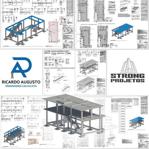 Galpão Comercial em concreto Armado e Laje Cabacinha | Laje Nervurada Strong Projetos