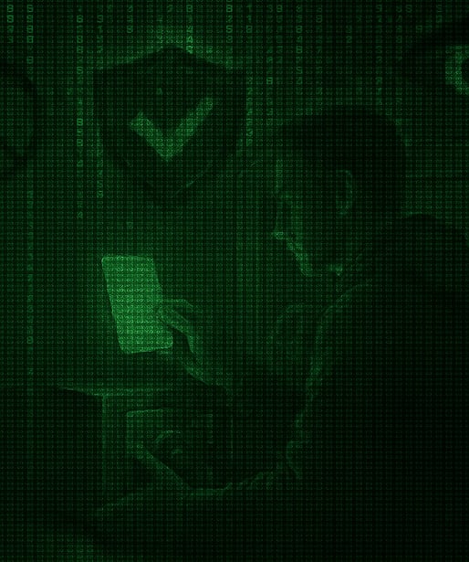 vault, with shield, cold wallet, scam alert blocked, and surveillance eye watching overhead.