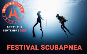2 plongeurs qui remontent à la surface , festival scunapnea