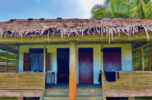 Private bungalows at Afulu Surf Resort in paradise near perfect waves