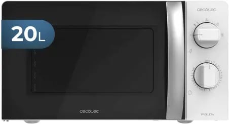 Cecotec Microondas ProClean 2010. 700 W de Potencia, 20L de Capacidad, Tecnología 3DWave, color gris