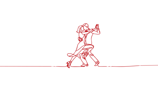 Allure Dance Studios dancers silhouette red