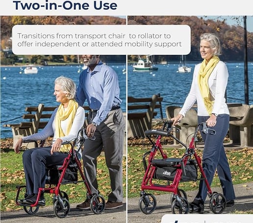Two in One Walker Transport Chair