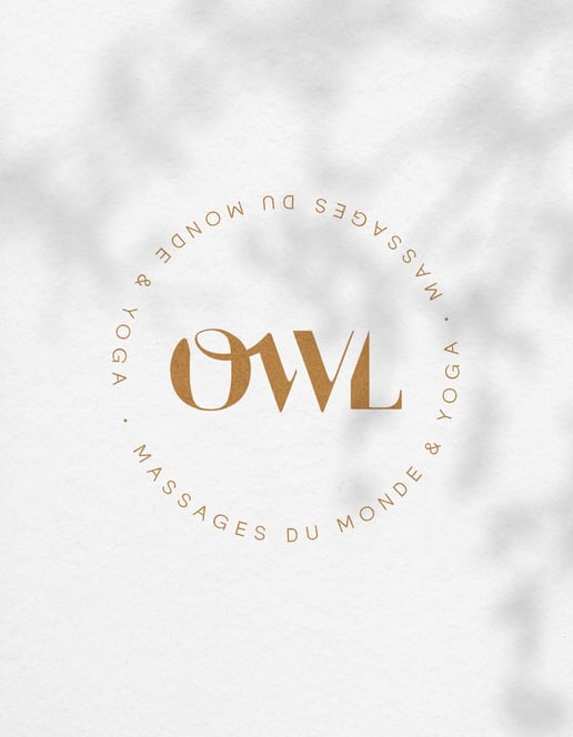 logo macaron Owl massages du monde et yoga