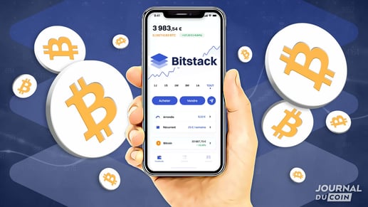 a person holding a phone with bitcoin on it
