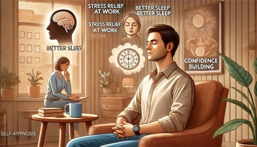 un homme pratique l'autohypnose au quotidien. Il en connait les applications pratiques