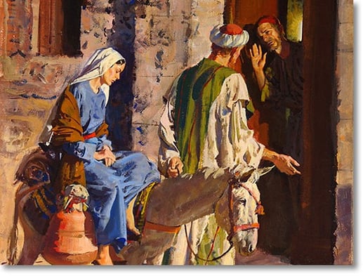 Mary and Joseph, No room at the inn