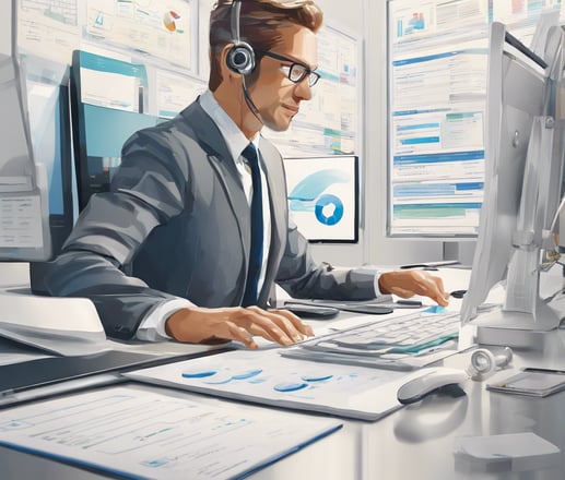 a man in a suit and a headset with a headset automatisation