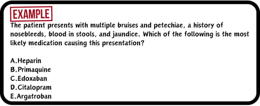 A USMLE practice multiple choice drug adverse drug reaction practice question.