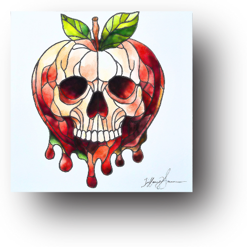 tiffany swensen watercolor painting poison apple stained glass