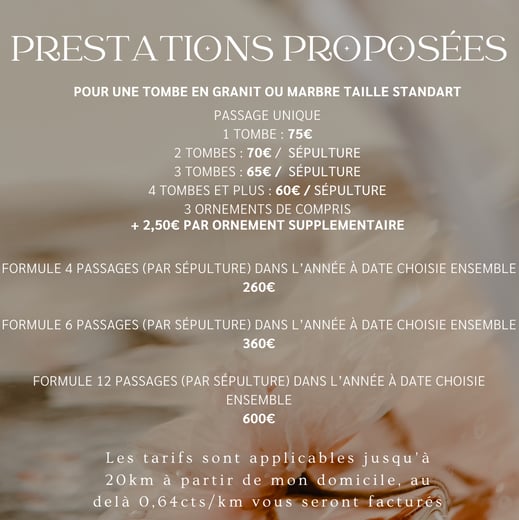 tarifs prestation nettoyage entretien sépulture