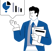 a man in a suit and tie is holding a folder and a folder