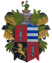 a coat of arms of a man with a lion on it