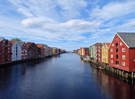 Colourful houses in Trondheim Norway
