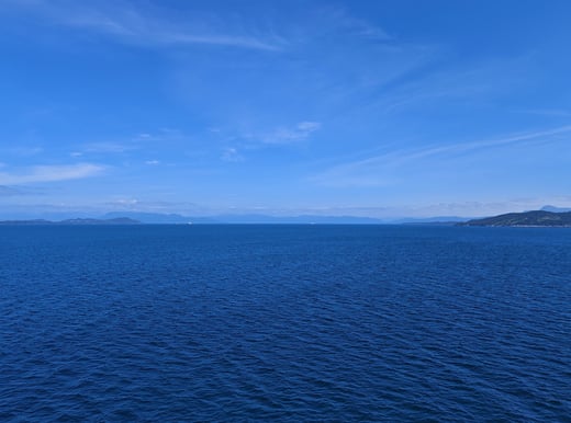 Blue water with sky in Norway