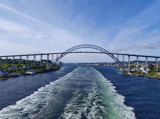 Bridge spanning water in Norway