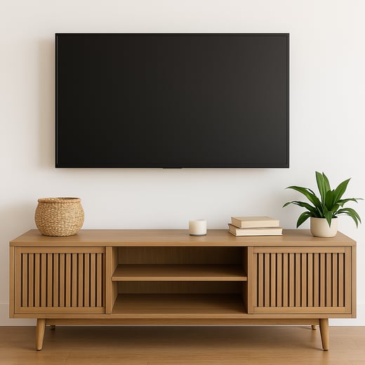 a tv screen mounted on a wall