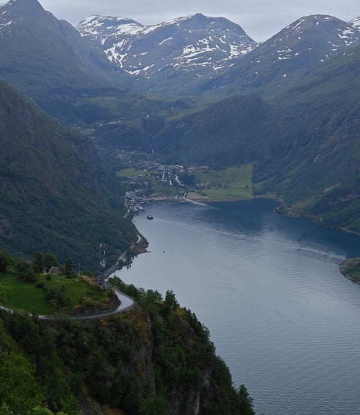 Geirangerfjord view with mountains in Norway