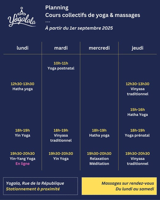 planning yogalala cours de yoga massages albi