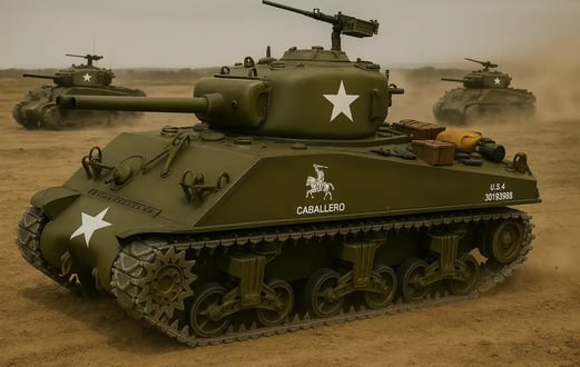 US M4A3 Sherman a control remoto en combate