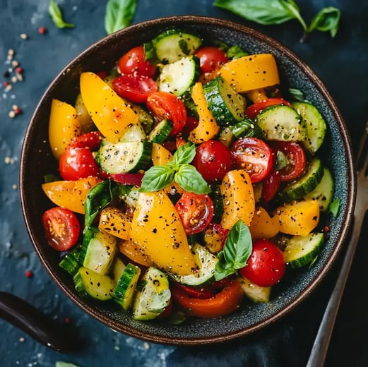 Italienischer Salat mit viel verschiedenen Gemüse