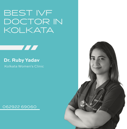 A featured graphic honoring Dr. Ruby Yadav as Kolkata's Best IVF Specialist