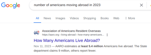 screenshot of a google search 