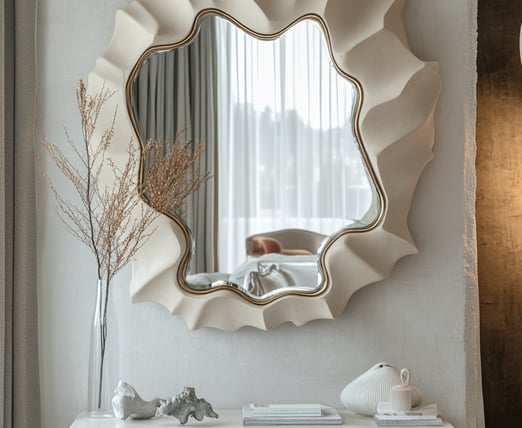 Hand-sculpted ceramic wall installation by Lumai Studio for Rosewood Vienna engaging with architectu
