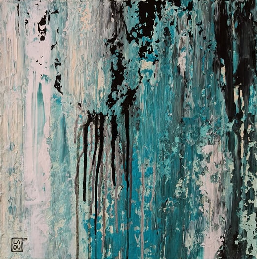 peinture verte avec coulure noir