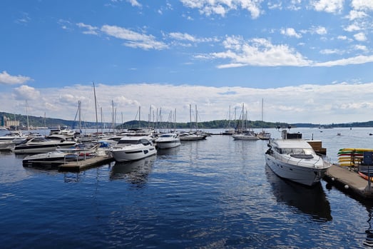 Boats in Aker Brygge Oslo Norway