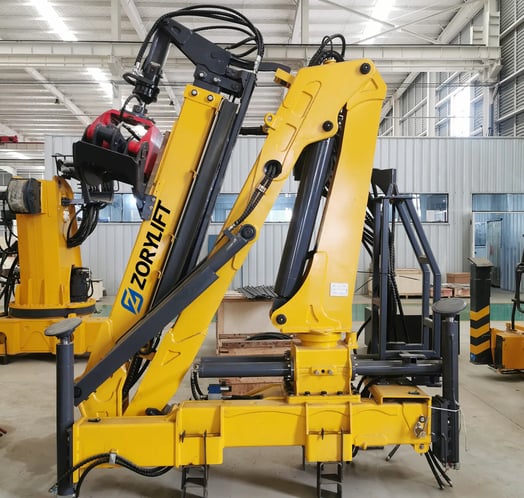 Finished Z-Fold Logging Cranes awaiting shipment.
