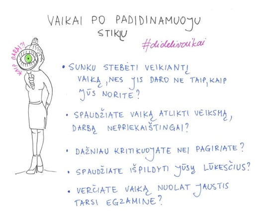 po padidinamuoju stiklu